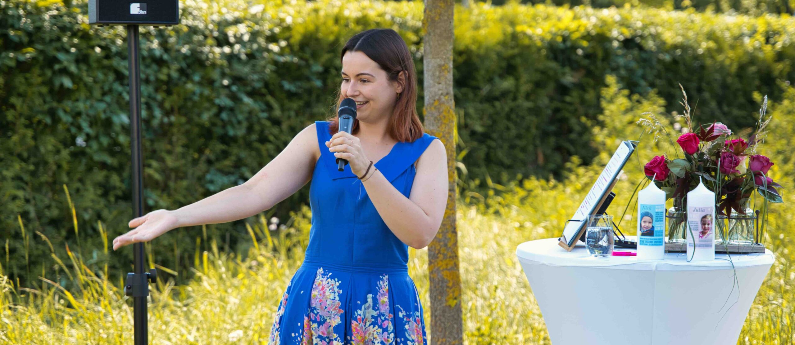 Anika Rudnik auf einem Kinderwillkommensfest